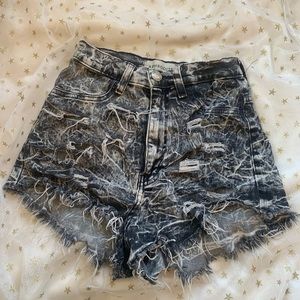 🖤 Distressed jean shorts destroyed denim high waist bundle deal acid wash S 23
